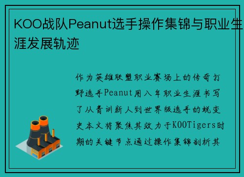 KOO战队Peanut选手操作集锦与职业生涯发展轨迹